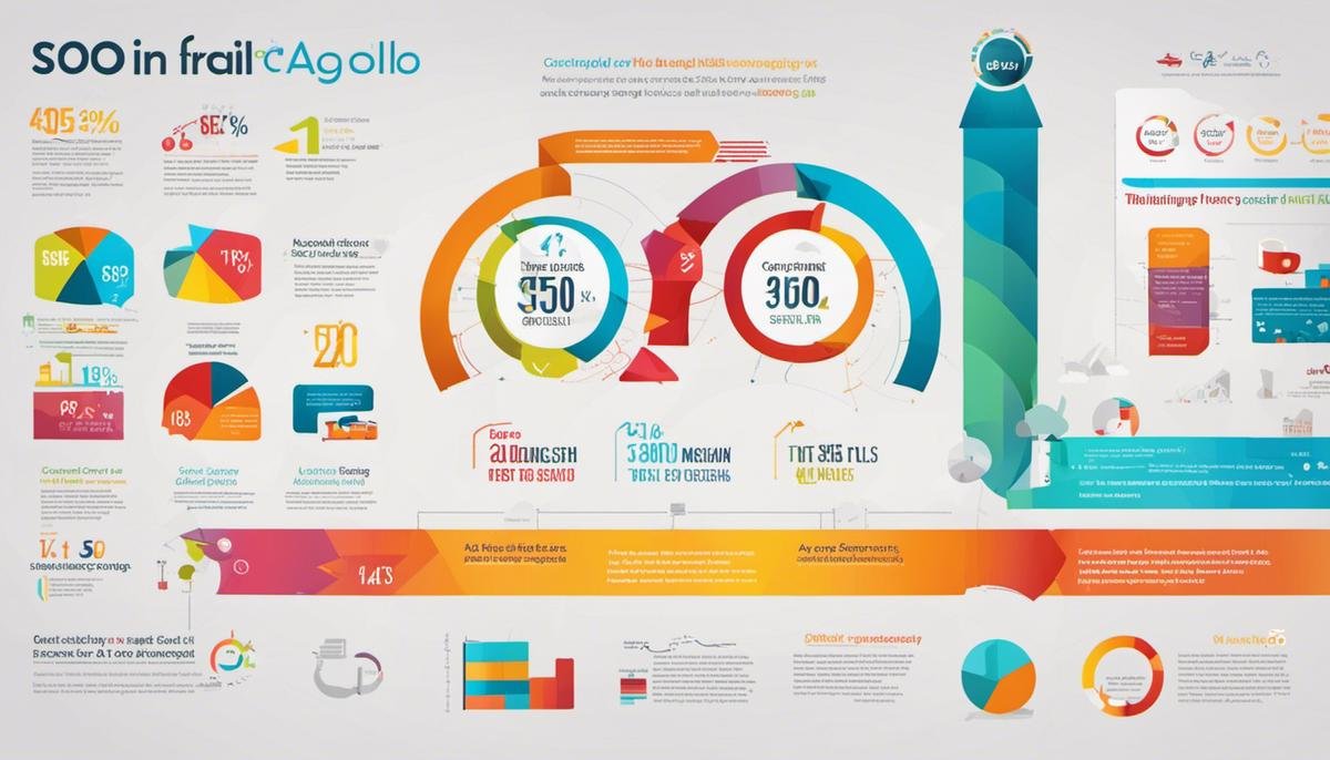 A colorful infographic showing the relevance of SEO in the digital age